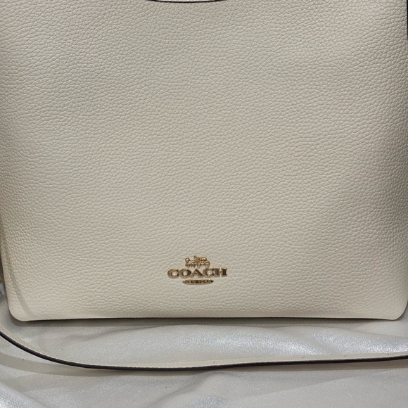 Brand new with tags Coach Laurel large shoulder bag, gold/white - Picture 5 of 10